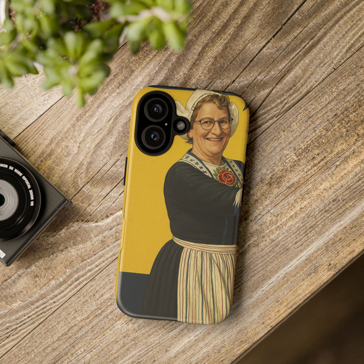 Vintage Nurse Portrait Phone Case – Retro Cheerful Medical Art Tough Case