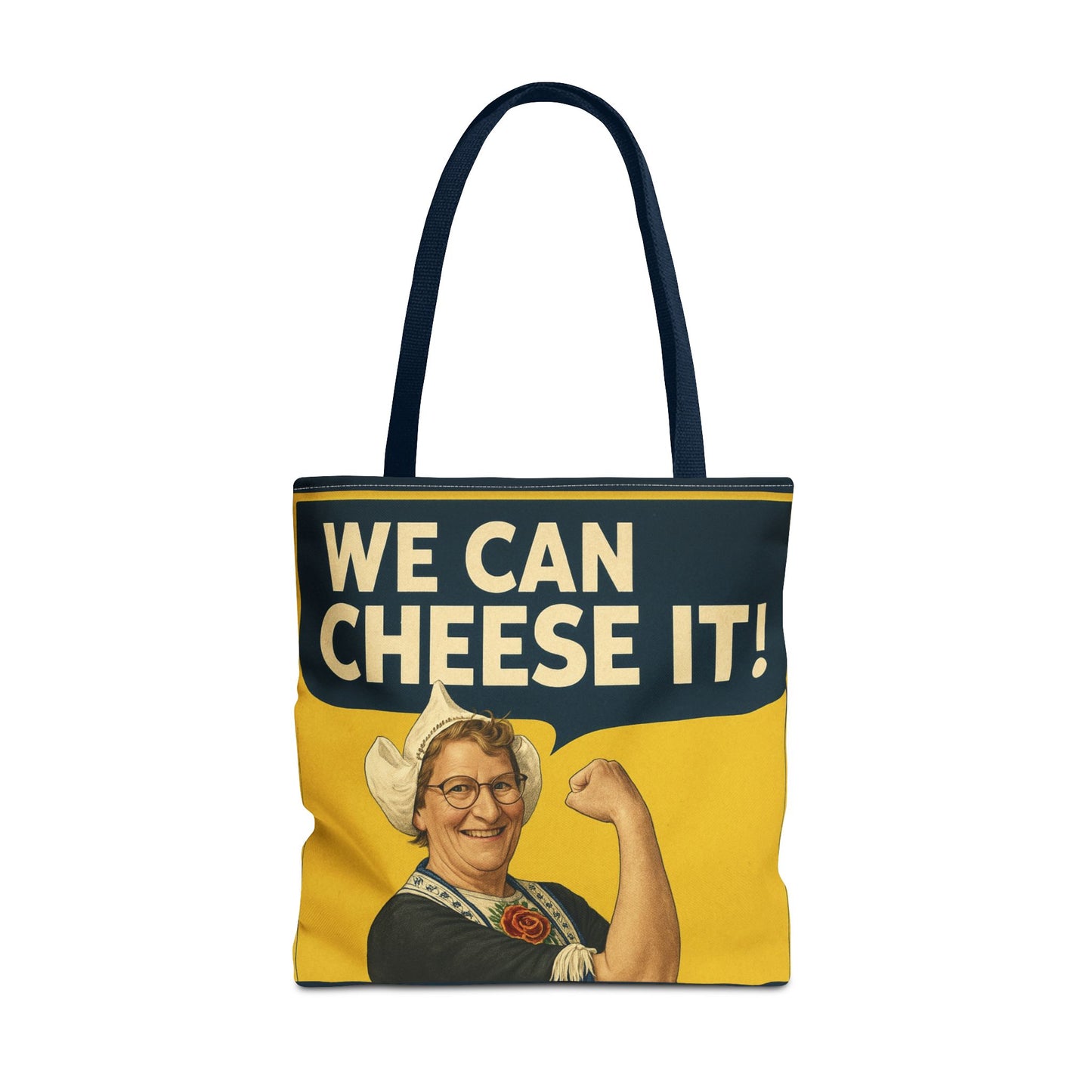 We Can Cheese It! Tote Bag - Vintage Rosie-Style Grocery Shopper