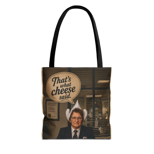 That’s What Cheese Said Tote Bag — Funny Retro Office Quote Tote