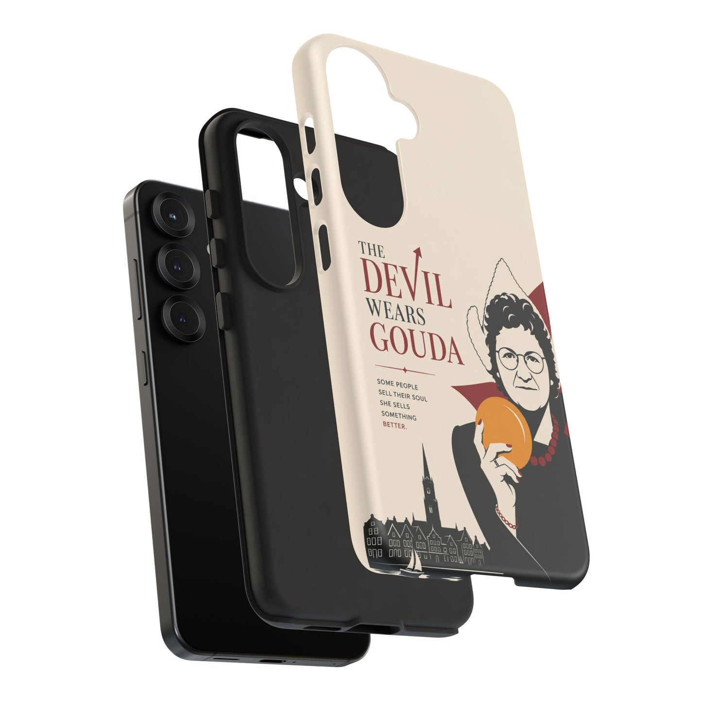Phone Case — “The Devil Wears Gouda” Vintage Cheese Lover Protective Case