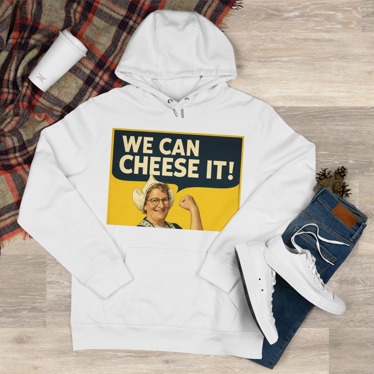 We Can Cheese It! Hoodie - Retro Rosie Riveter Cheese Lover Sweatshirt