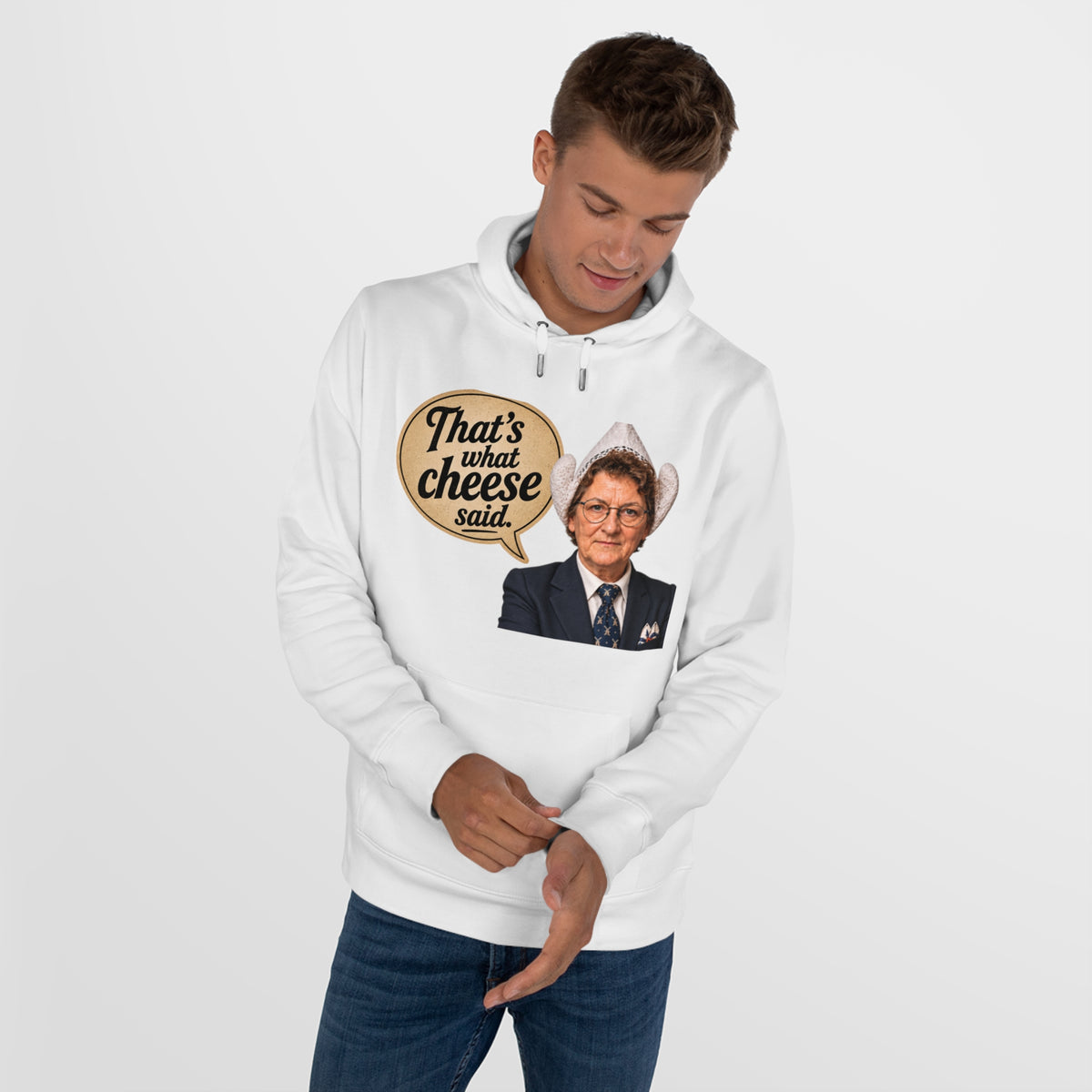 That’s What Cheese Said Hoodie — Retro Cowboy Portrait Graphic Hoodie