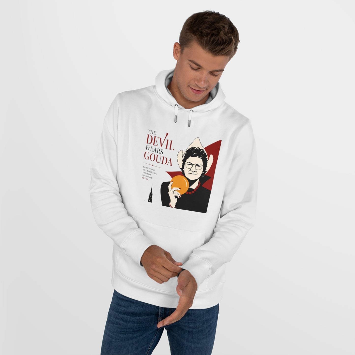 Hoodie "The Devil Wears Gouda" – Funny Cheese Lover Pullover
