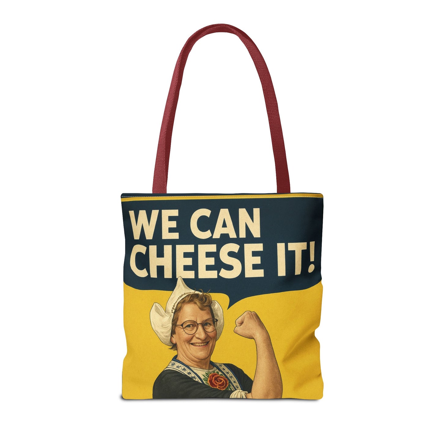 We Can Cheese It! Tote Bag - Vintage Rosie-Style Grocery Shopper