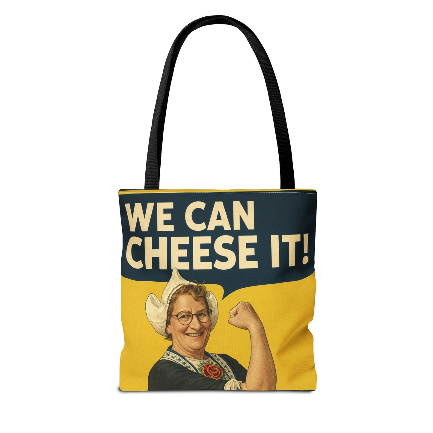We Can Cheese It! Tote Bag - Vintage Rosie-Style Grocery Shopper