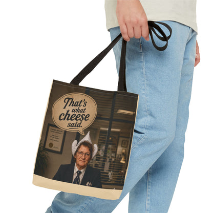 That’s What Cheese Said Tote Bag — Funny Retro Office Quote Tote