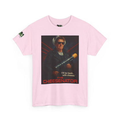 Cheesenator T-Shirt — 'I'll Be Back... with Cheese' Retro Poster Tee