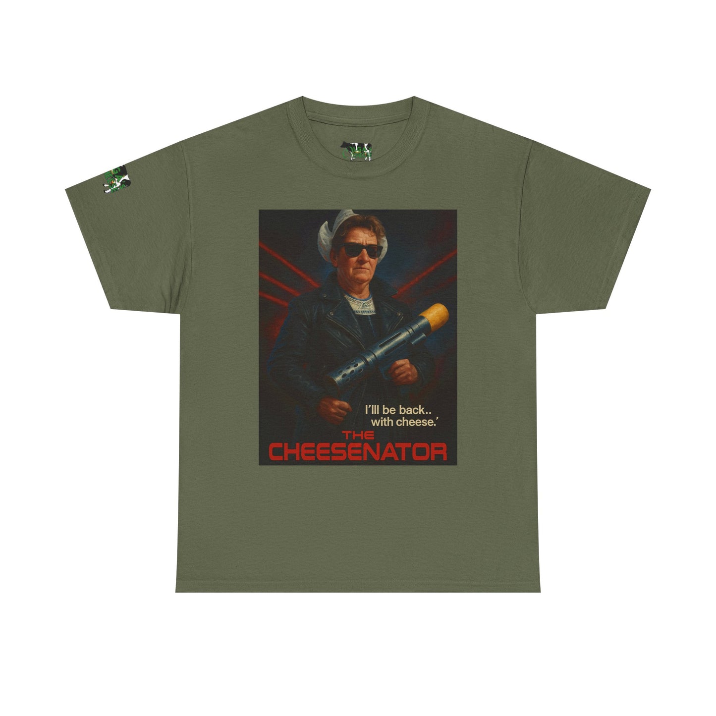 Cheesenator T-Shirt — 'I'll Be Back... with Cheese' Retro Poster Tee