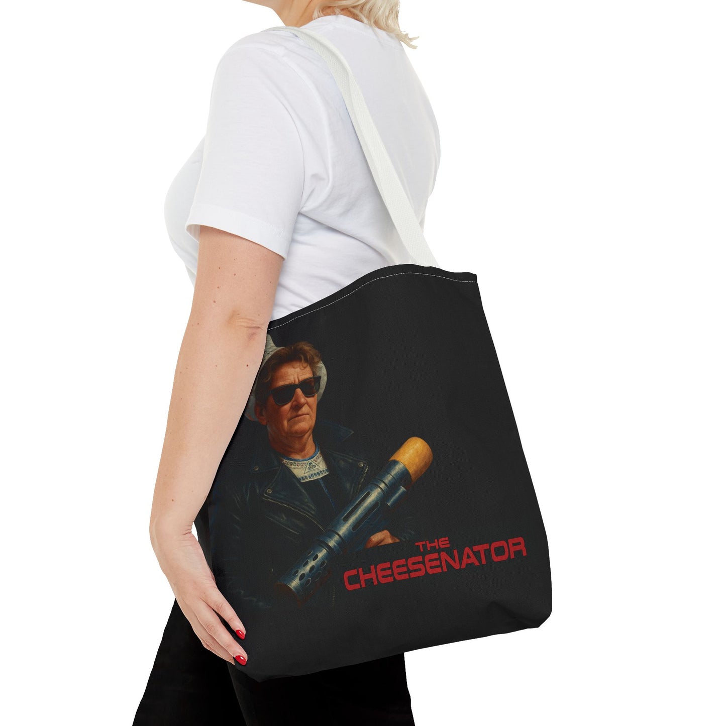 Cheesenator Graphic Tote Bag — Retro Cool Novelty Carryall