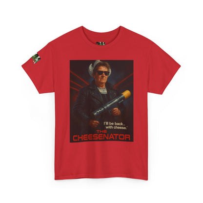 Cheesenator T-Shirt — 'I'll Be Back... with Cheese' Retro Poster Tee