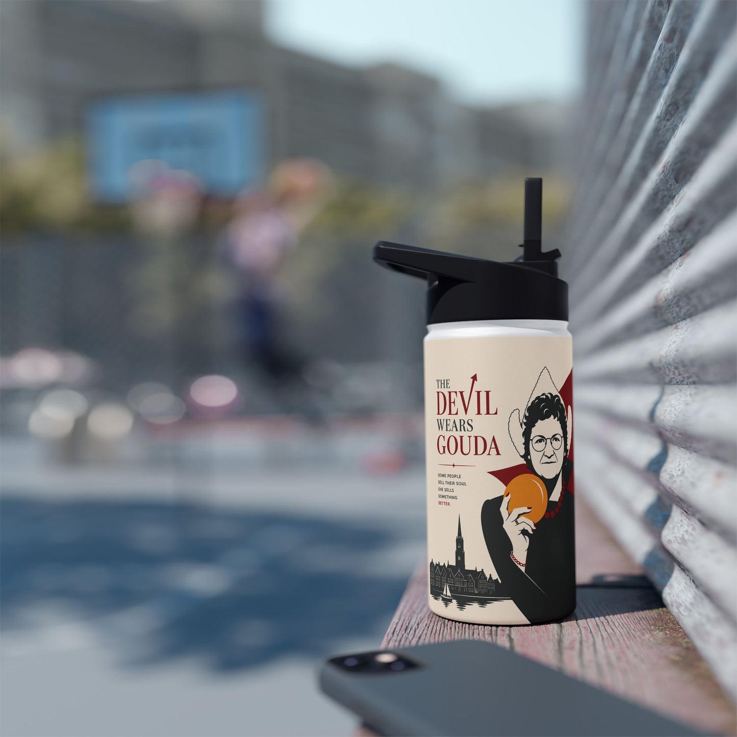 Stainless Steel Water Bottle — 'The Devil Wears Gown' Literary Booklover Bottle