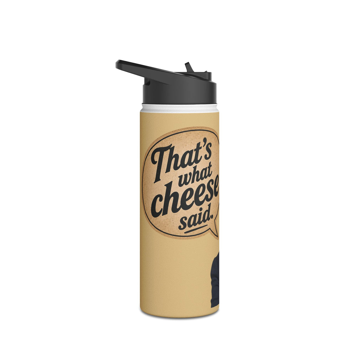 Insulated Water Bottle — Retro 'That's What Cheese Said' Speech Bubble Design
