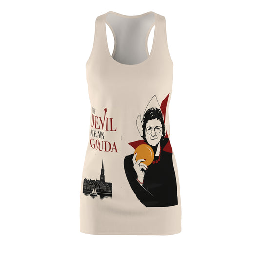 Devil Wears Gouda Racerback Dress — Novelty Cheese Lover Graphic Dress