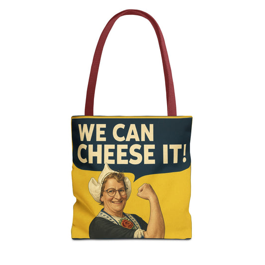 We Can Cheese It! Tote Bag - Vintage Rosie-Style Grocery Shopper