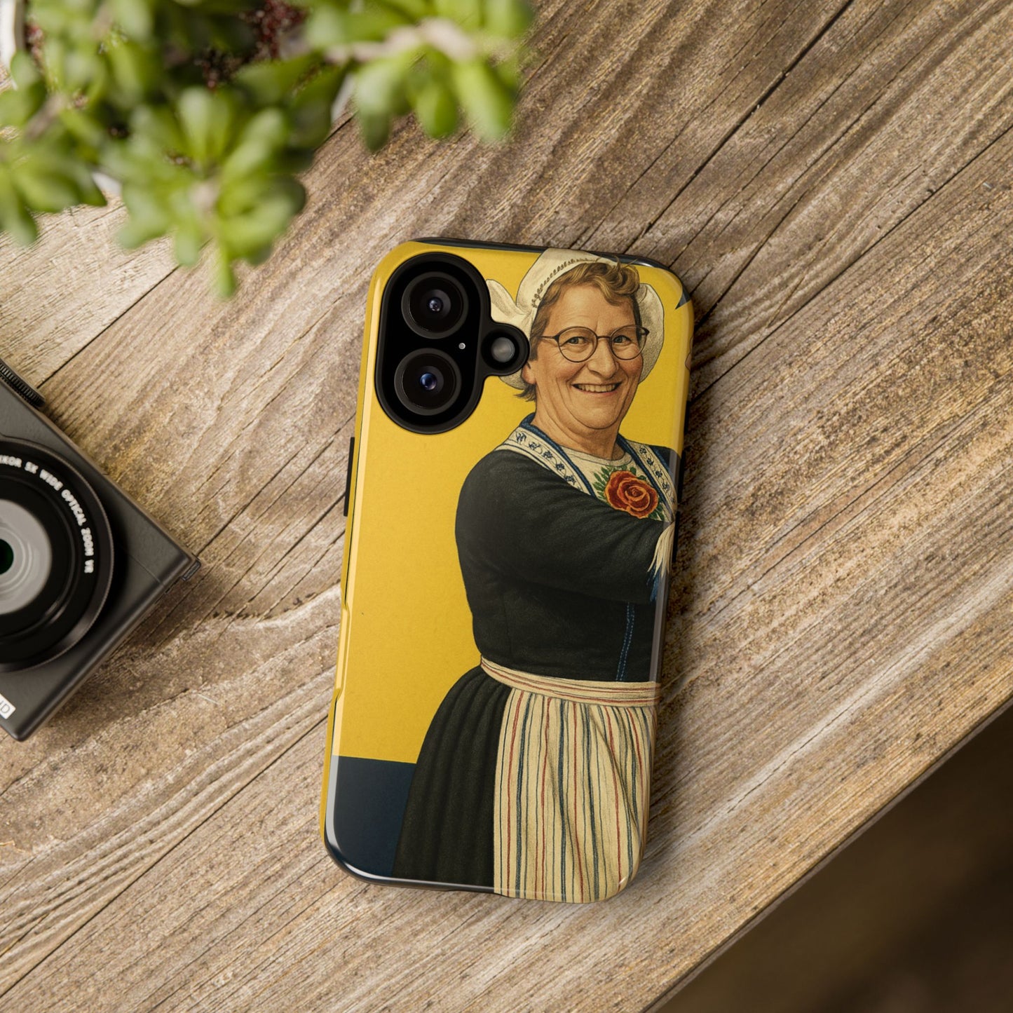 Vintage Nurse Portrait Phone Case – Retro Cheerful Medical Art Tough Case
