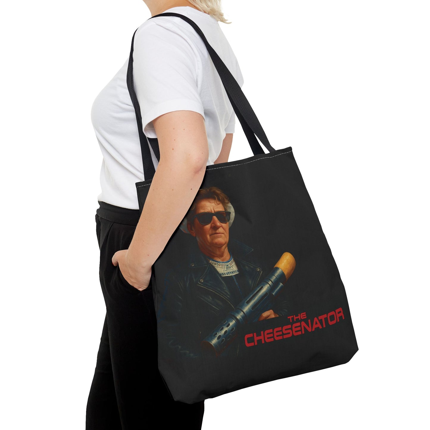 Cheesenator Graphic Tote Bag — Retro Cool Novelty Carryall